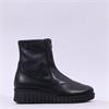 Pepe Saenz Sara Front Zip Wedge Boot - Black Leather